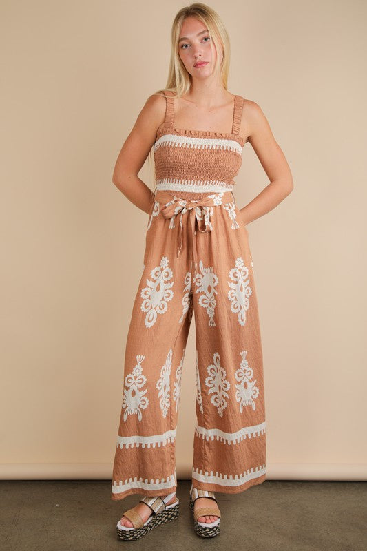 Galveston Dreams Jumpsuit - Taupe