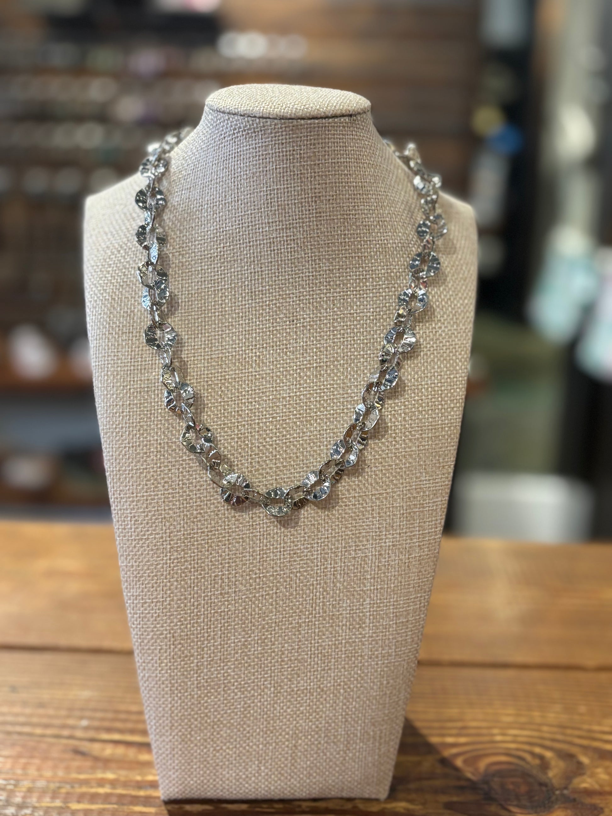 Silver Disks Necklace
