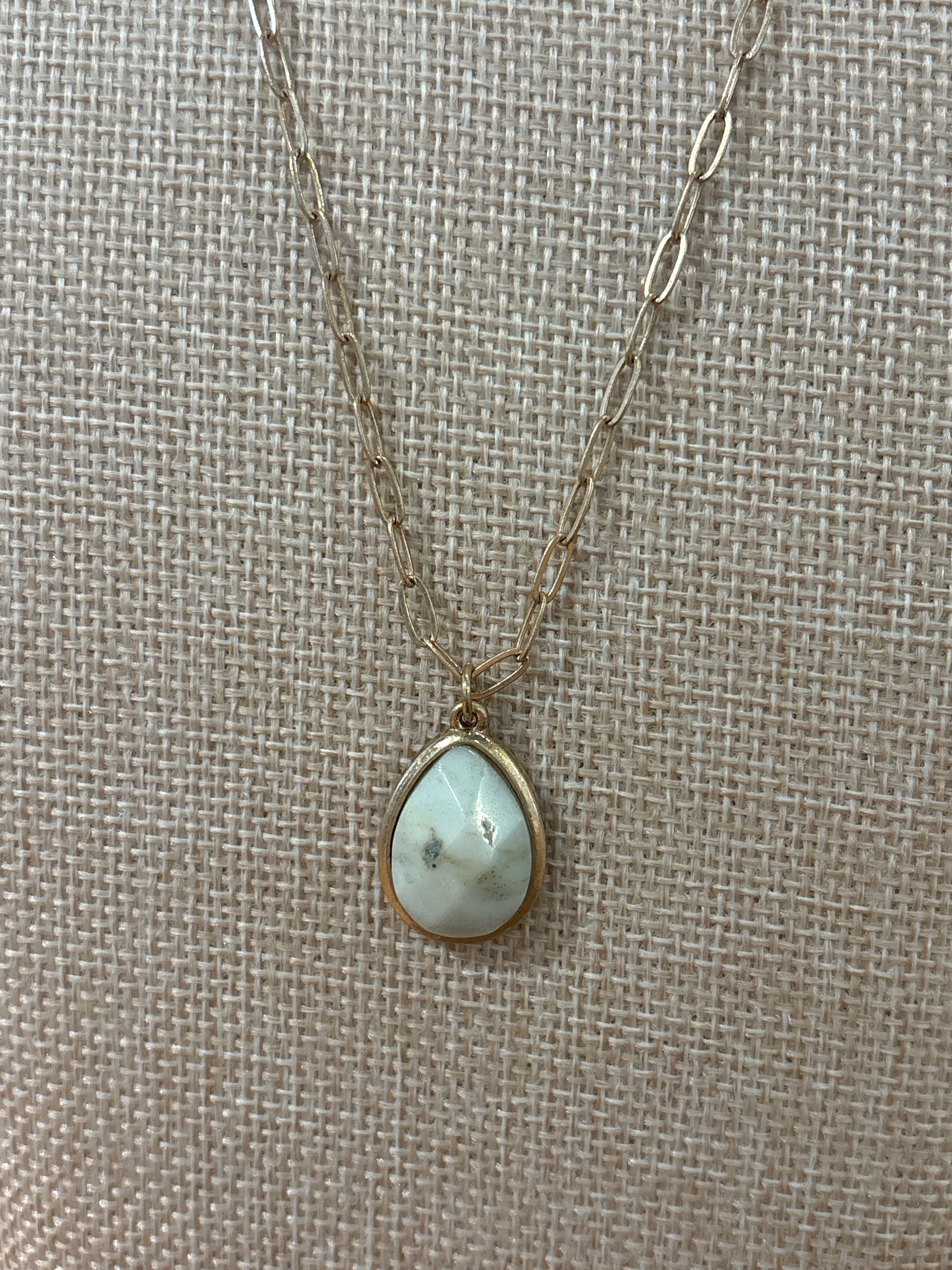 Mint Pearl Drop Necklace