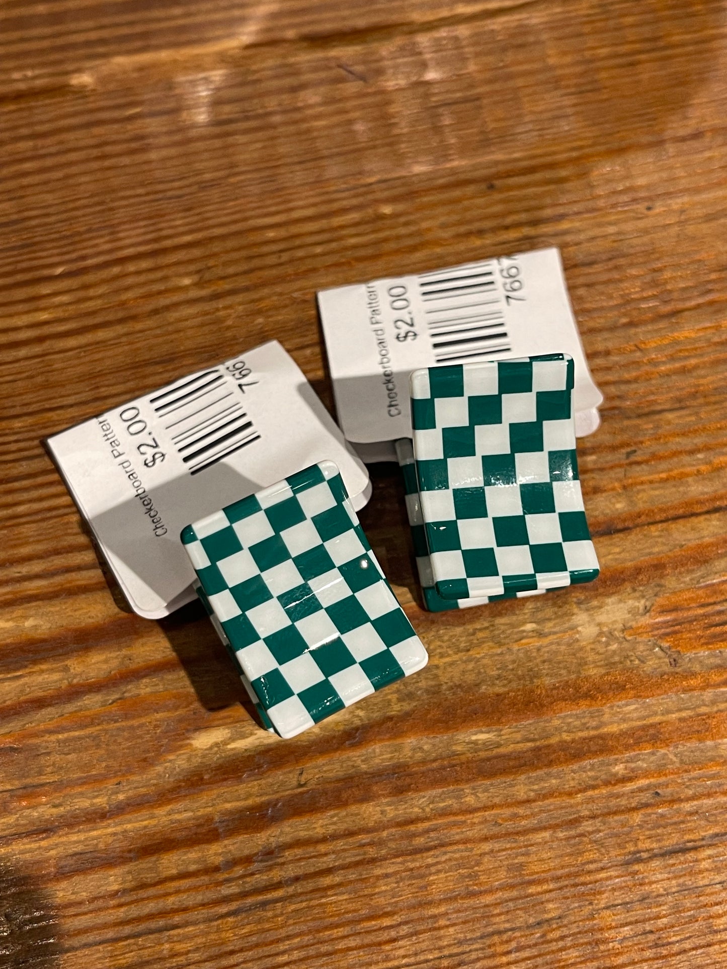 Checkerboard Patterned Mini Hair Claw Clips