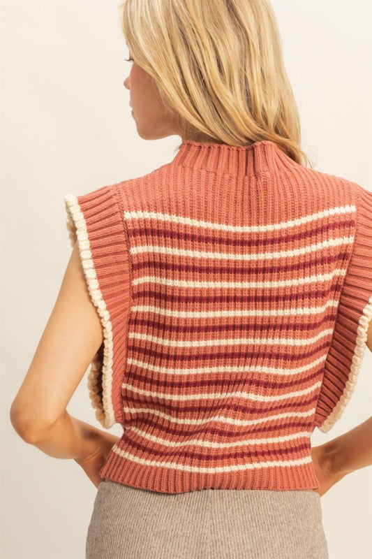 Faye Ruffle Knit - Rust