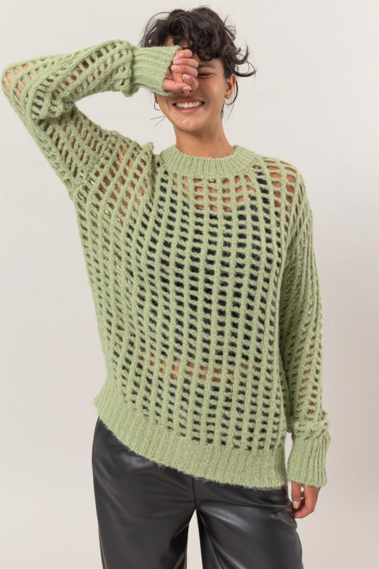 Waffle Knit - Pastel Green