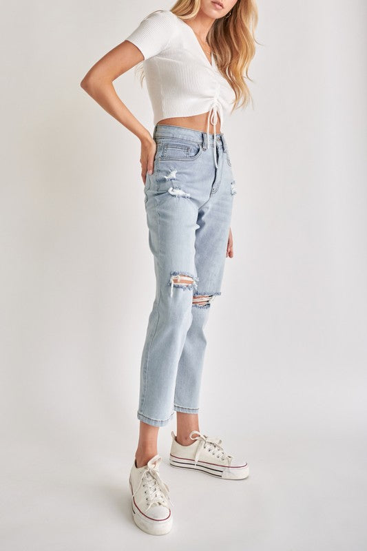 High Rise Slim Mom Fit