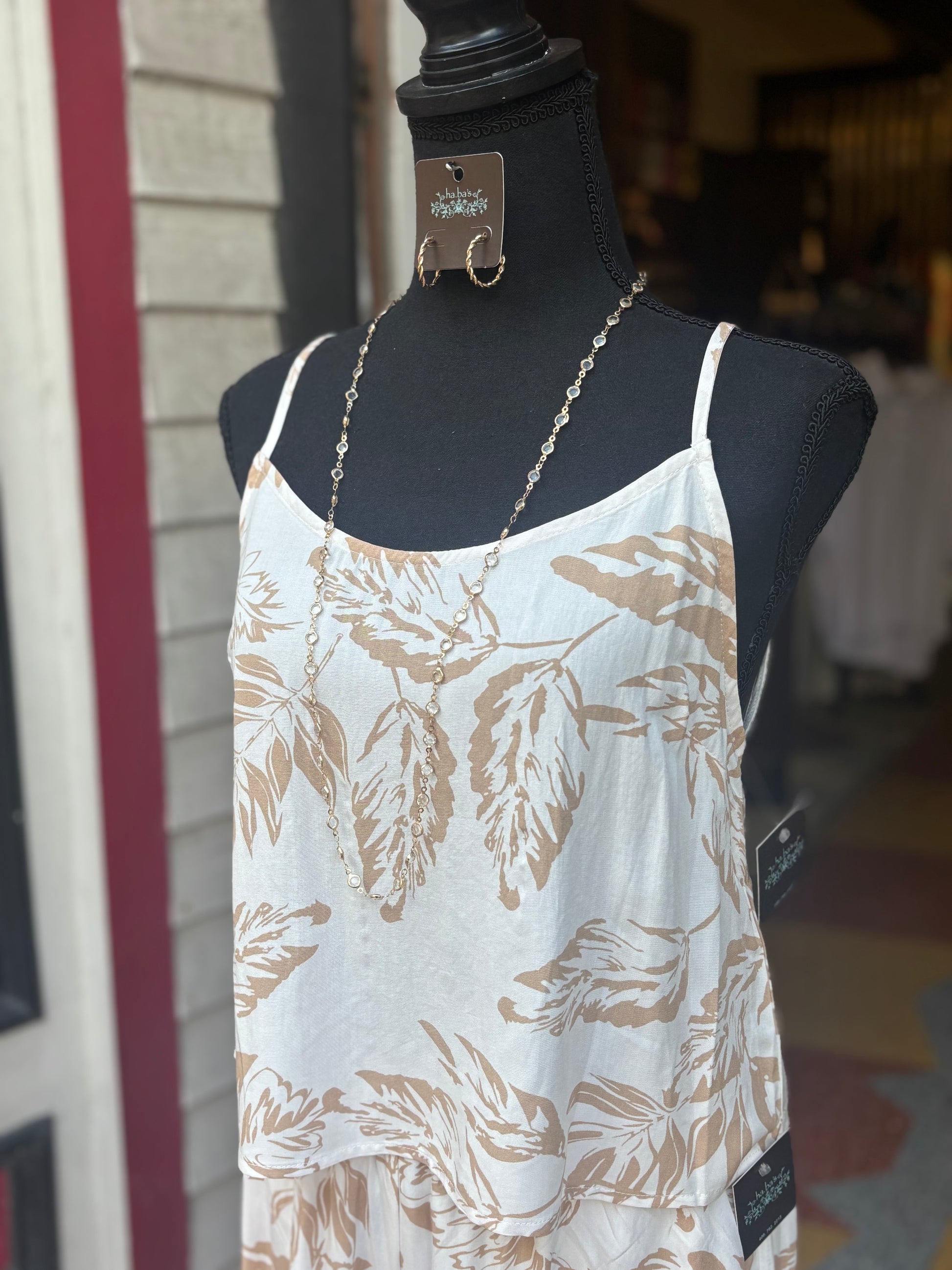 Leaf Cami Top - Beige