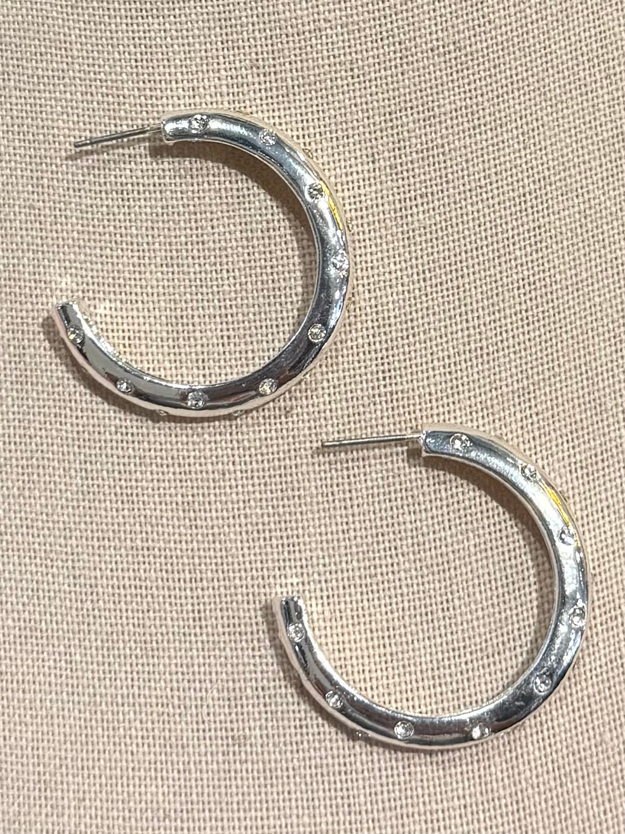 Silver Cosmic Dot Hoops