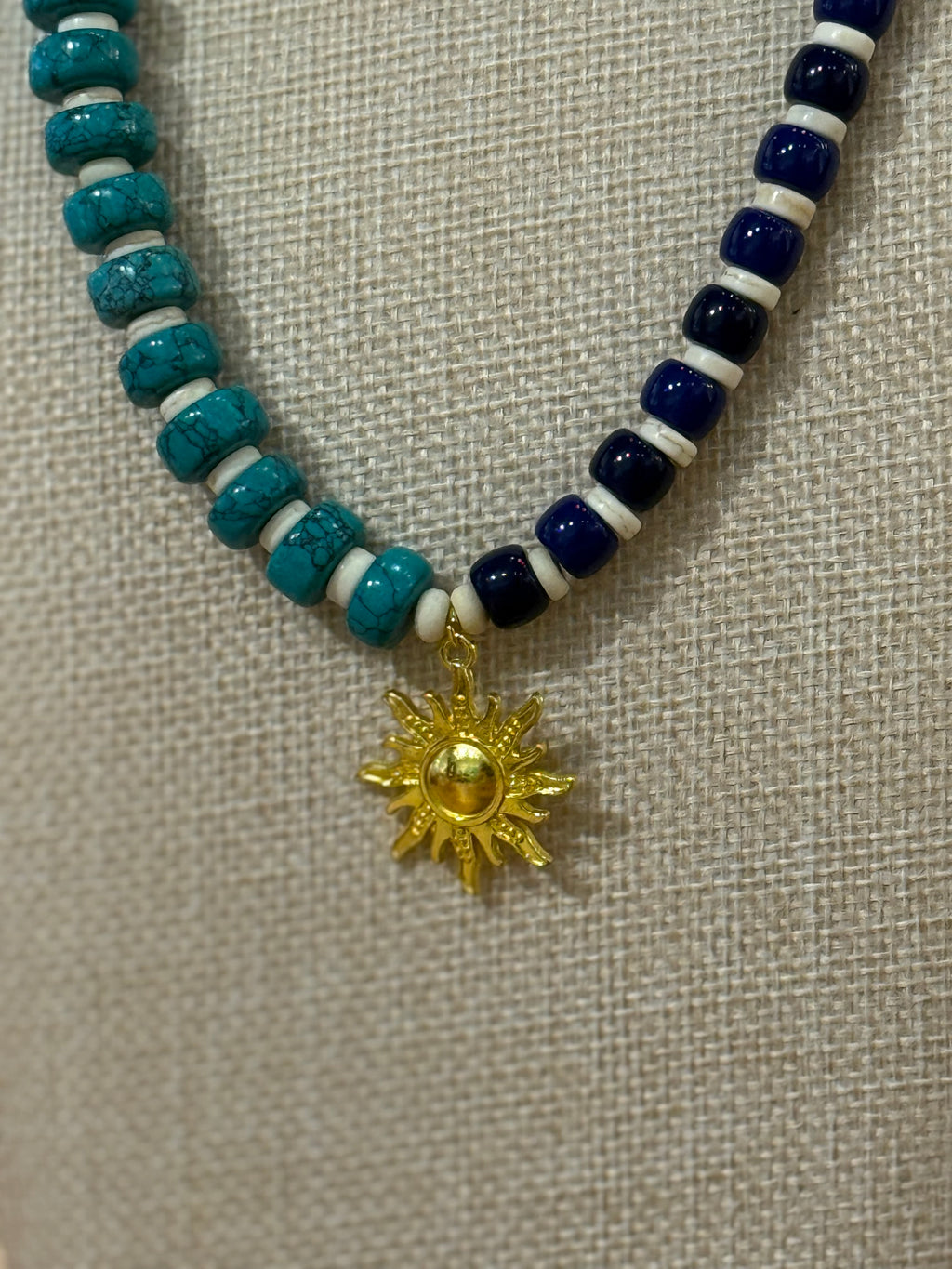 Gemini Necklace - Blues Sun Pendant