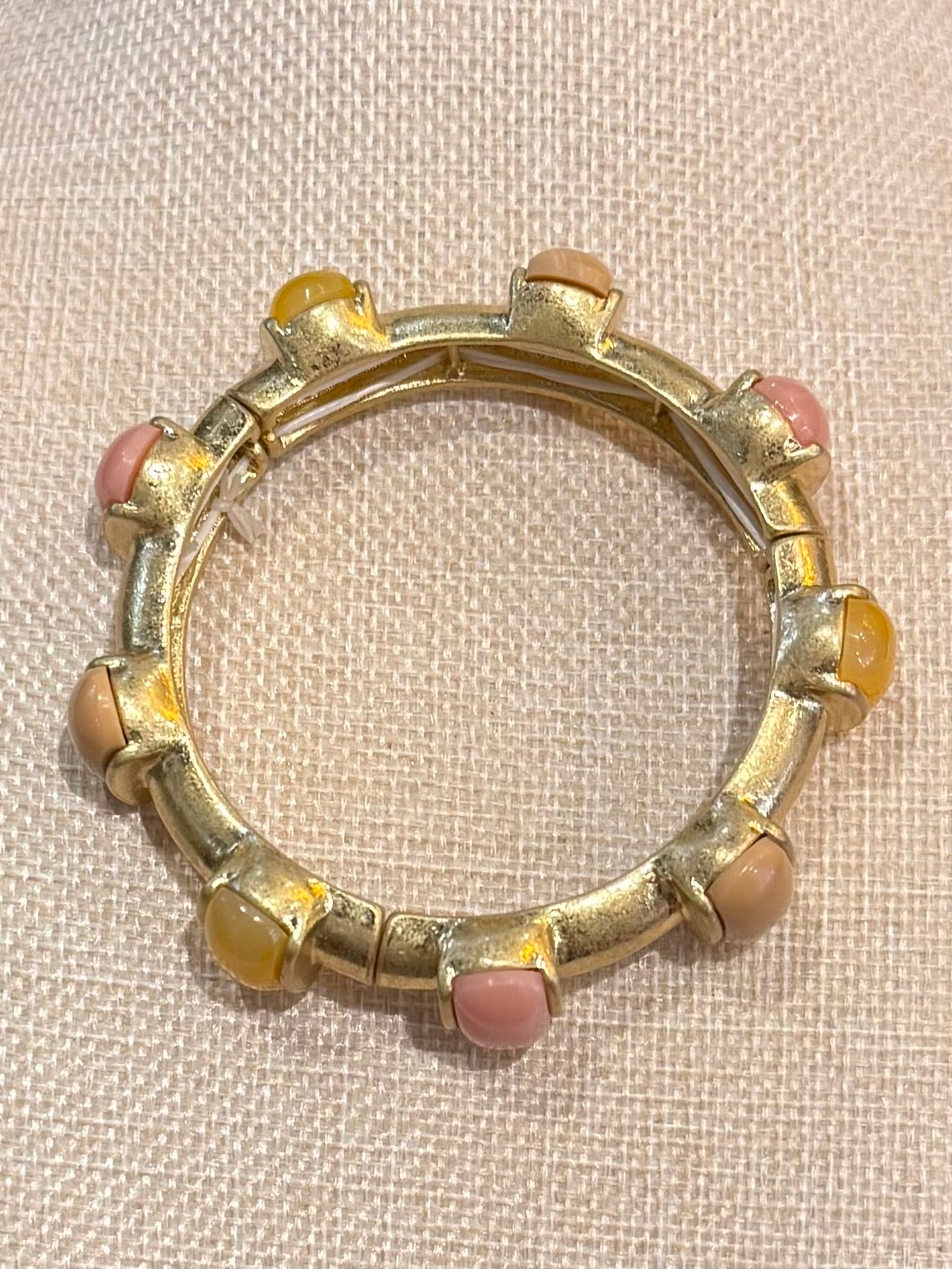 Pink & Peach Cabochons Bracelet