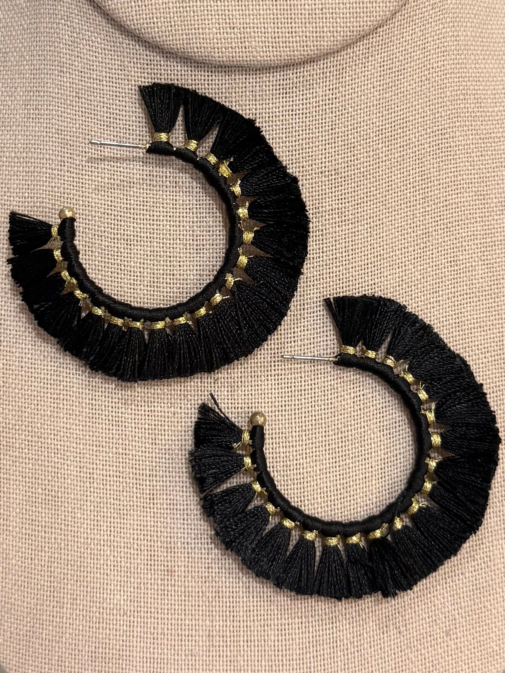 Midnight Fringe Hoops