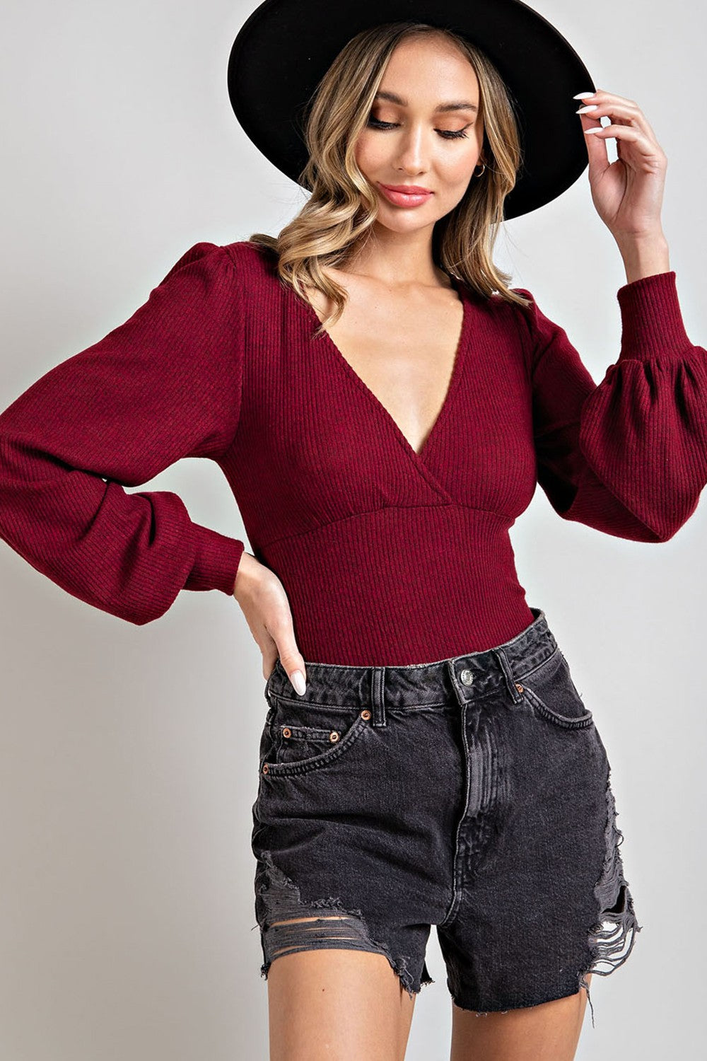 Warm Me Up Bodysuit - Maroon