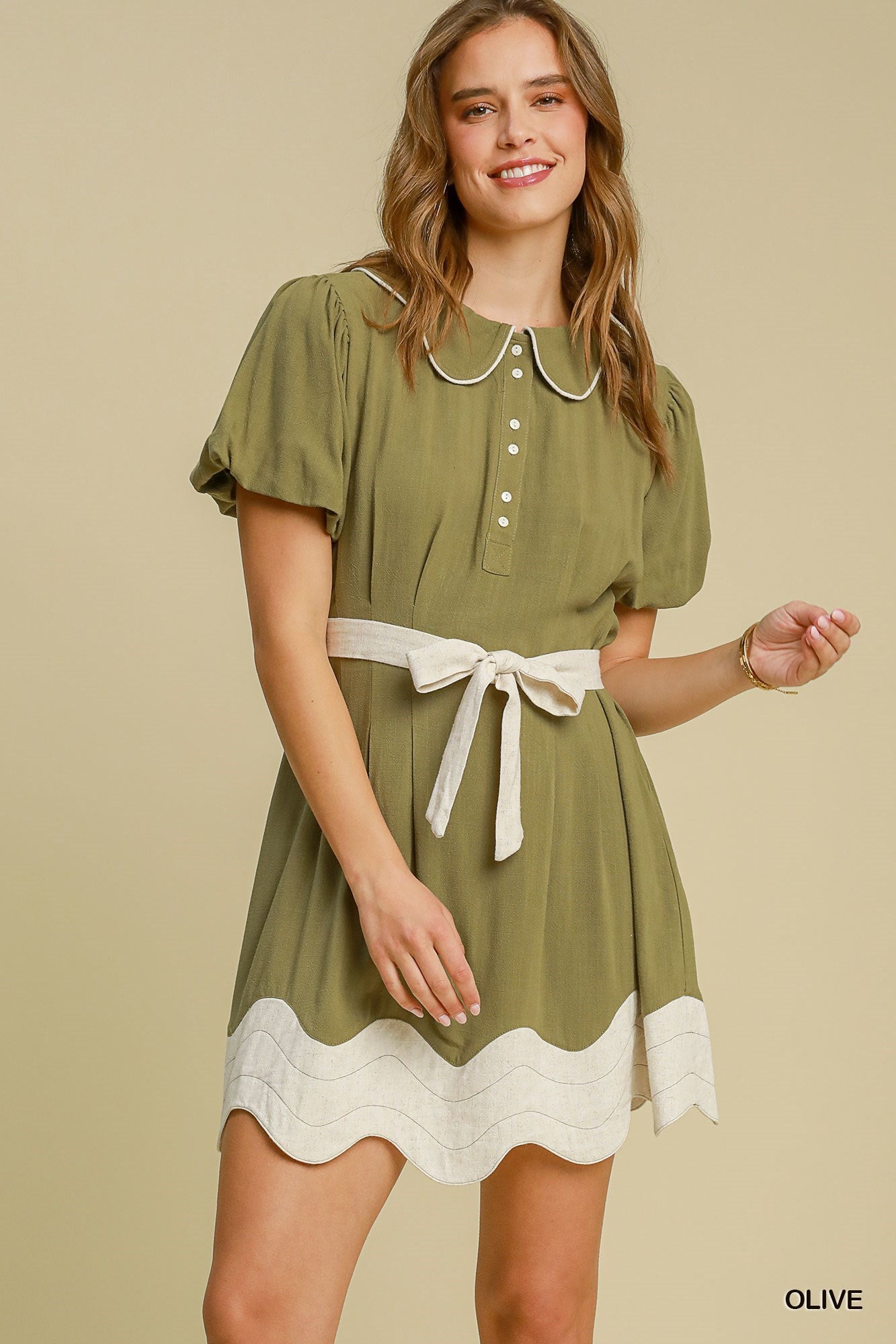 The Penelope Mini Dress - Olive