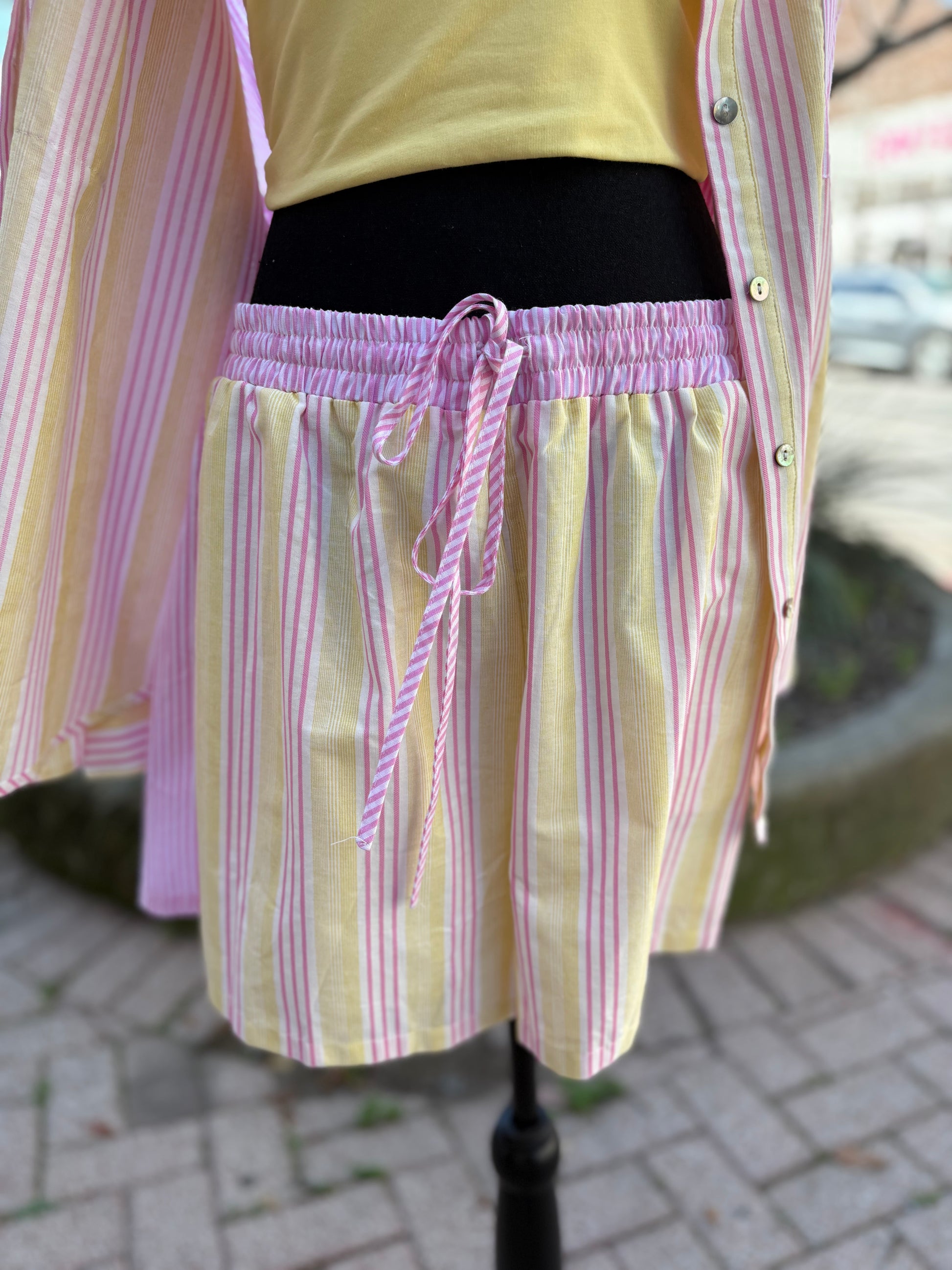 Plus Size Saffron Stripe Shorts