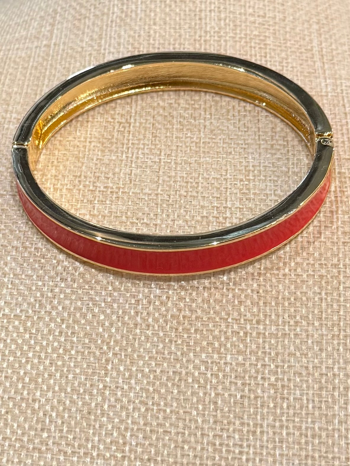 Red Enamel Hinged Bangle