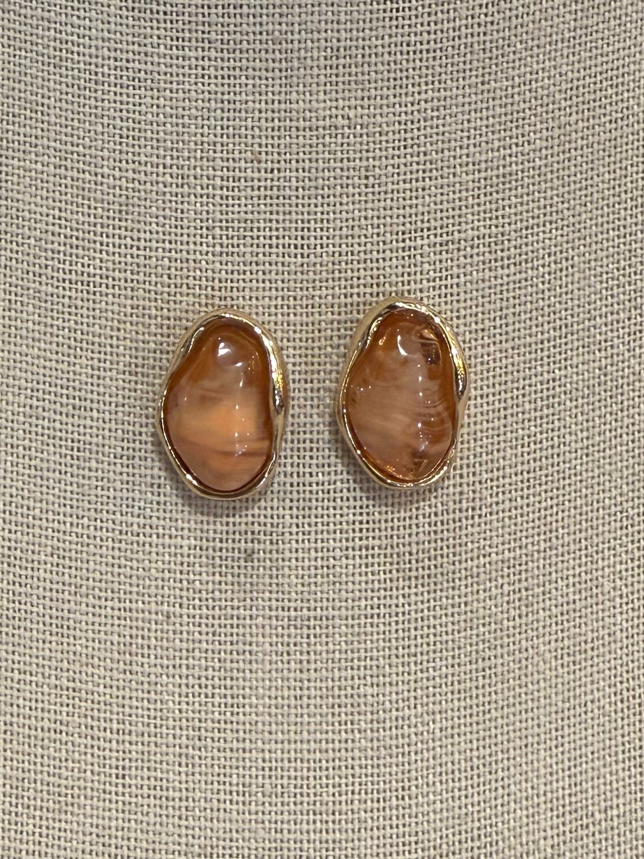 Orange Pebble Studs