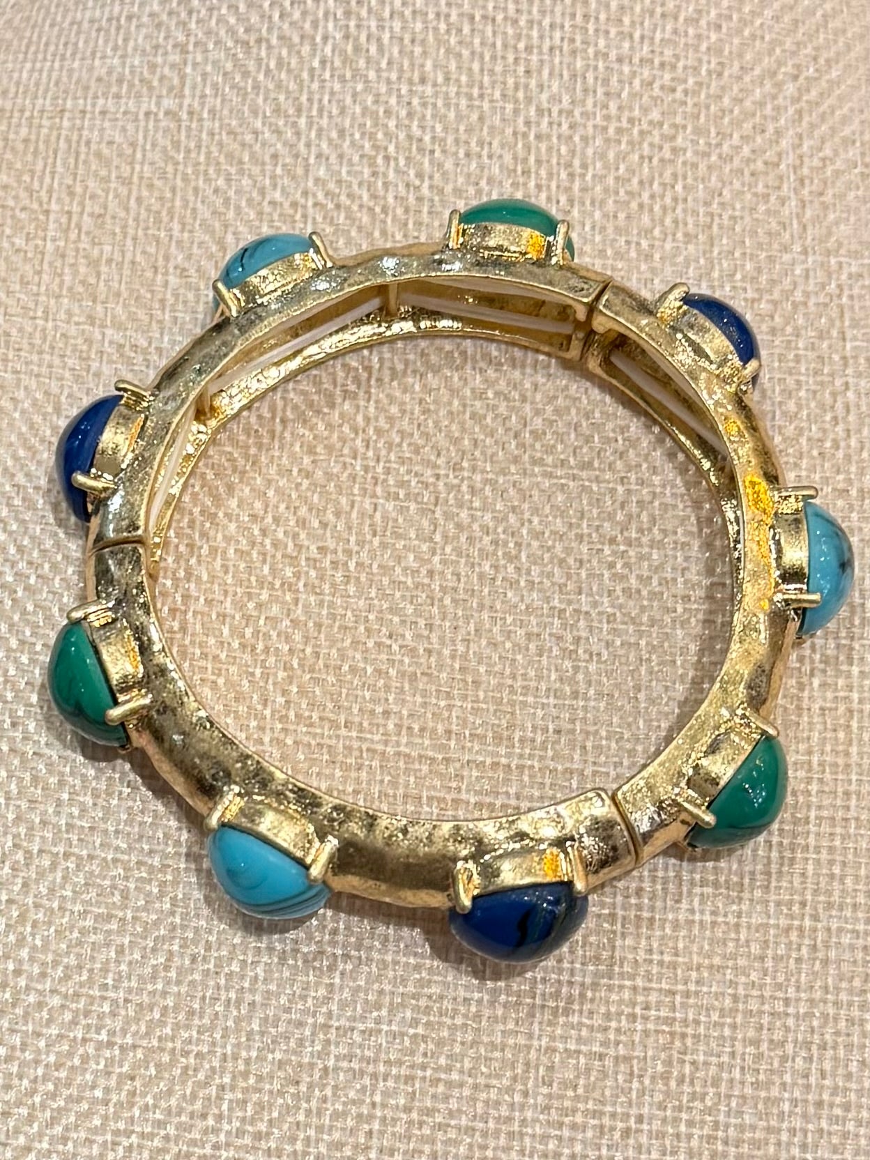 Teal & Navy Cabochons Bracelet