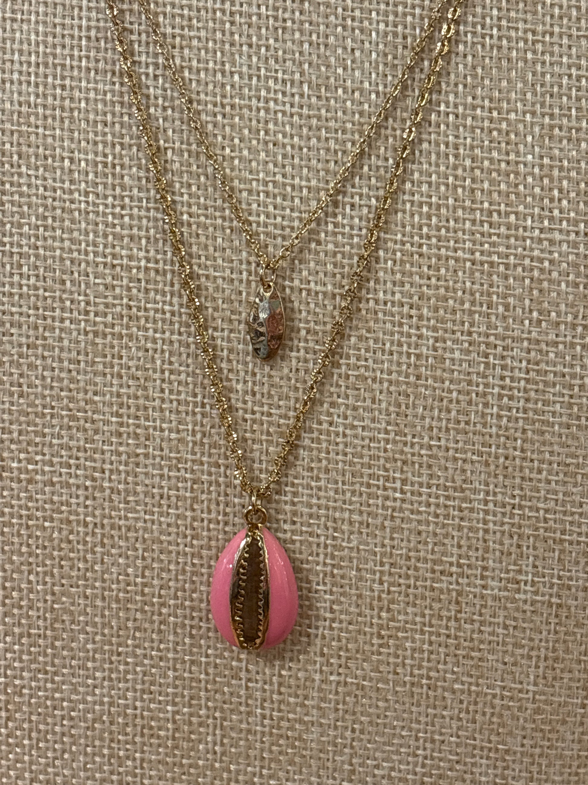 Pink Cowrie Shell Necklace