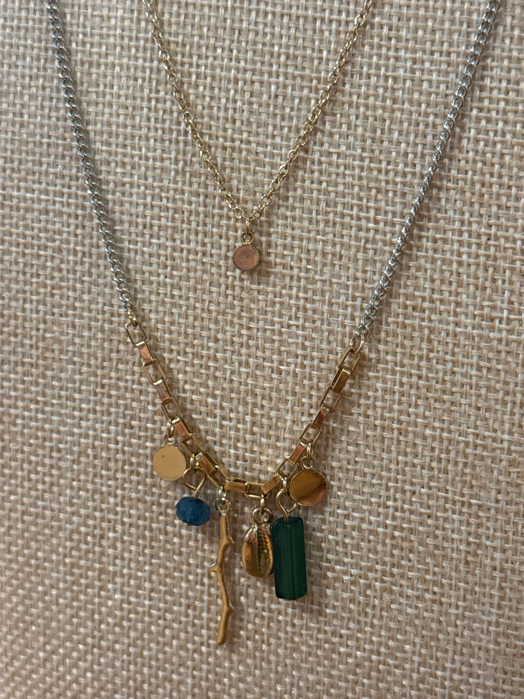 Two Layer Ocean Charm Necklace