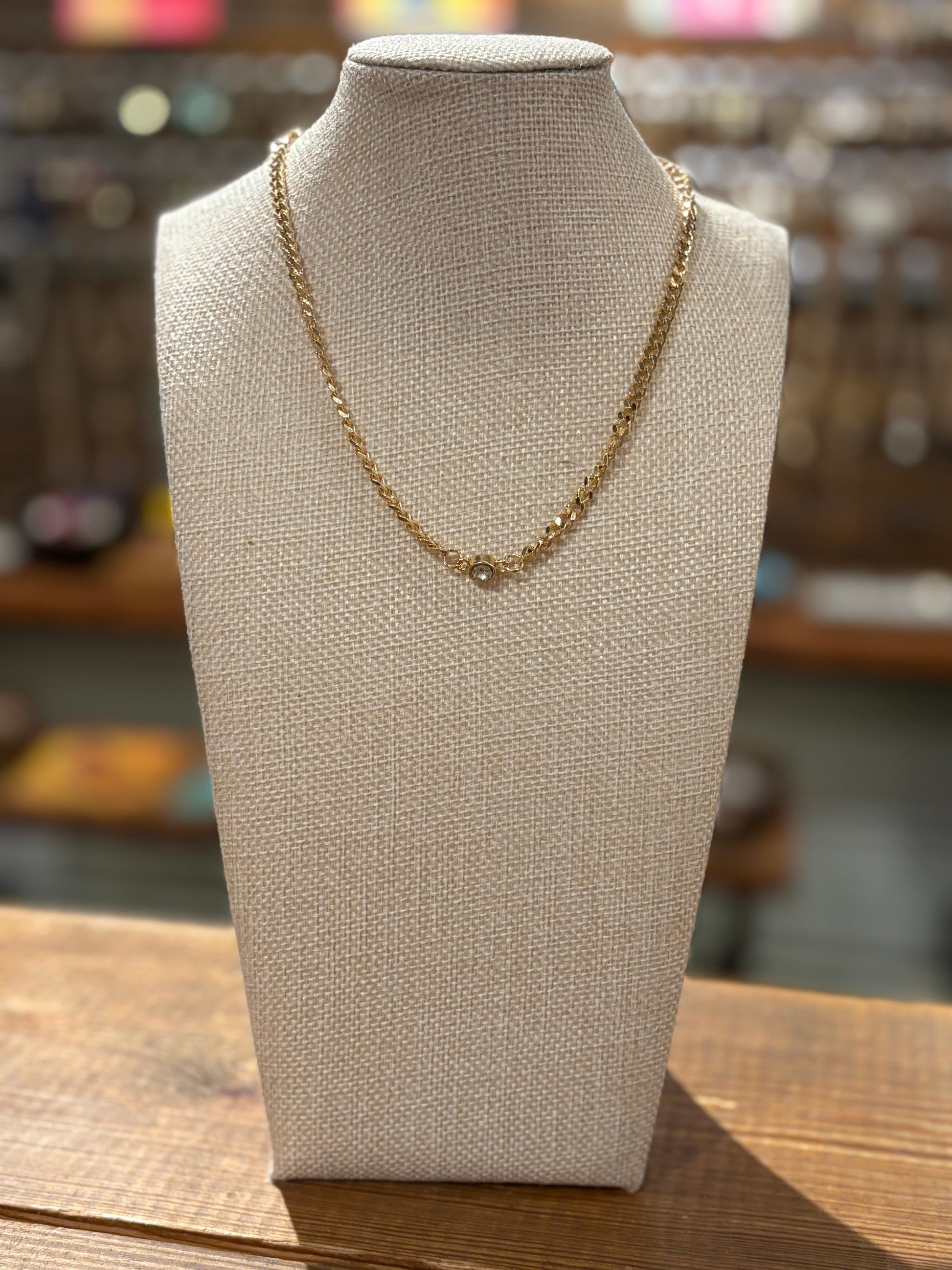Single Gem Gold Necklace