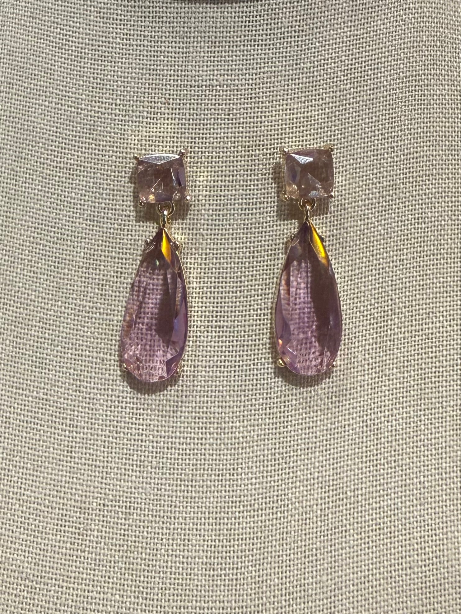 Lavender Crystal Earrings