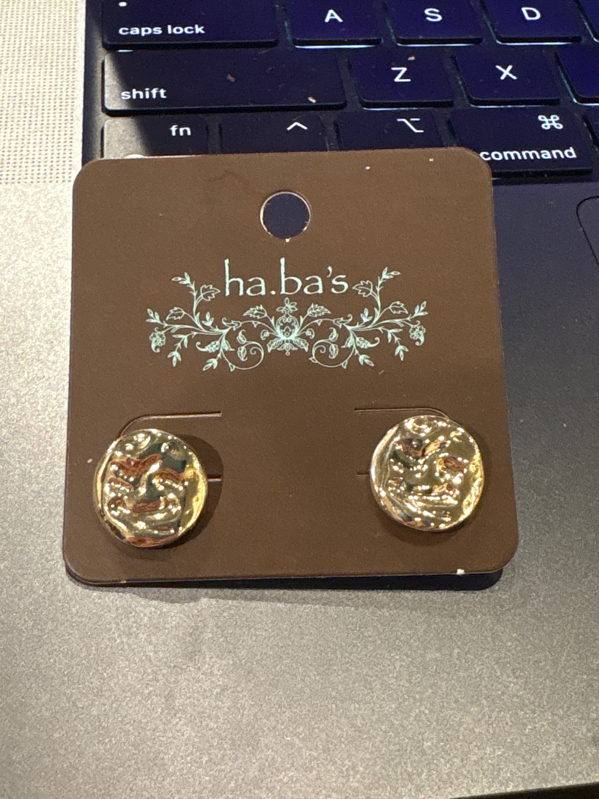 Round Hammer Disc Earrings