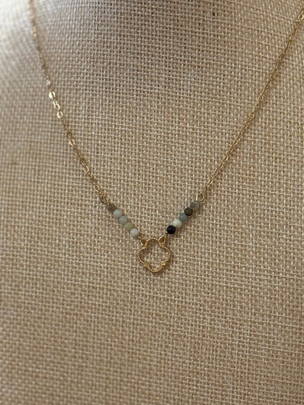 All Gold Beaded Dainty Detailed Necklace