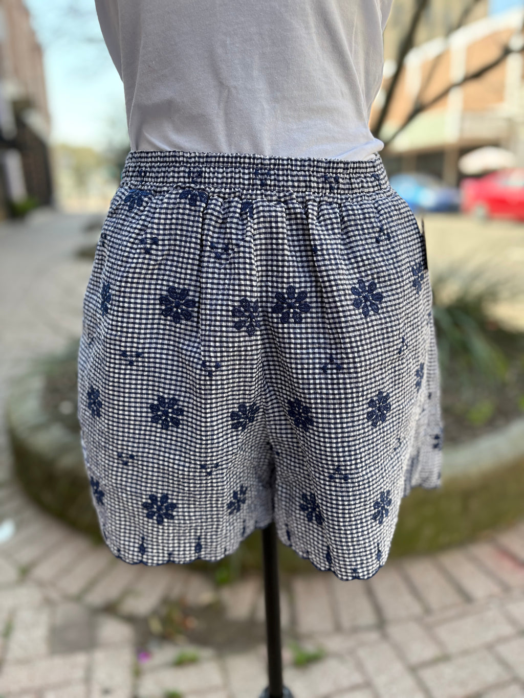 Wild Child Embroidered Shorts - Navy