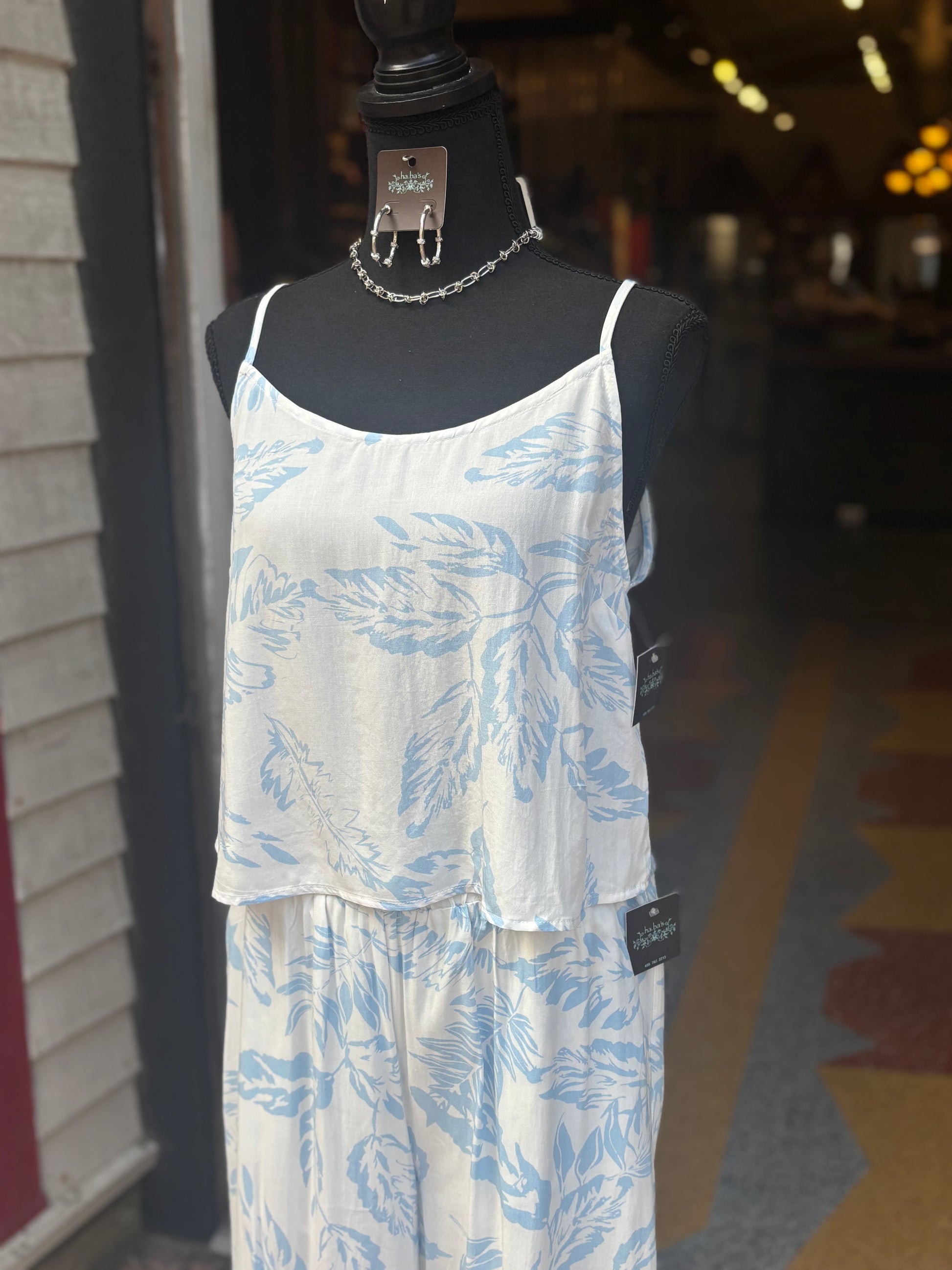 Leaf Cami Top - Blue
