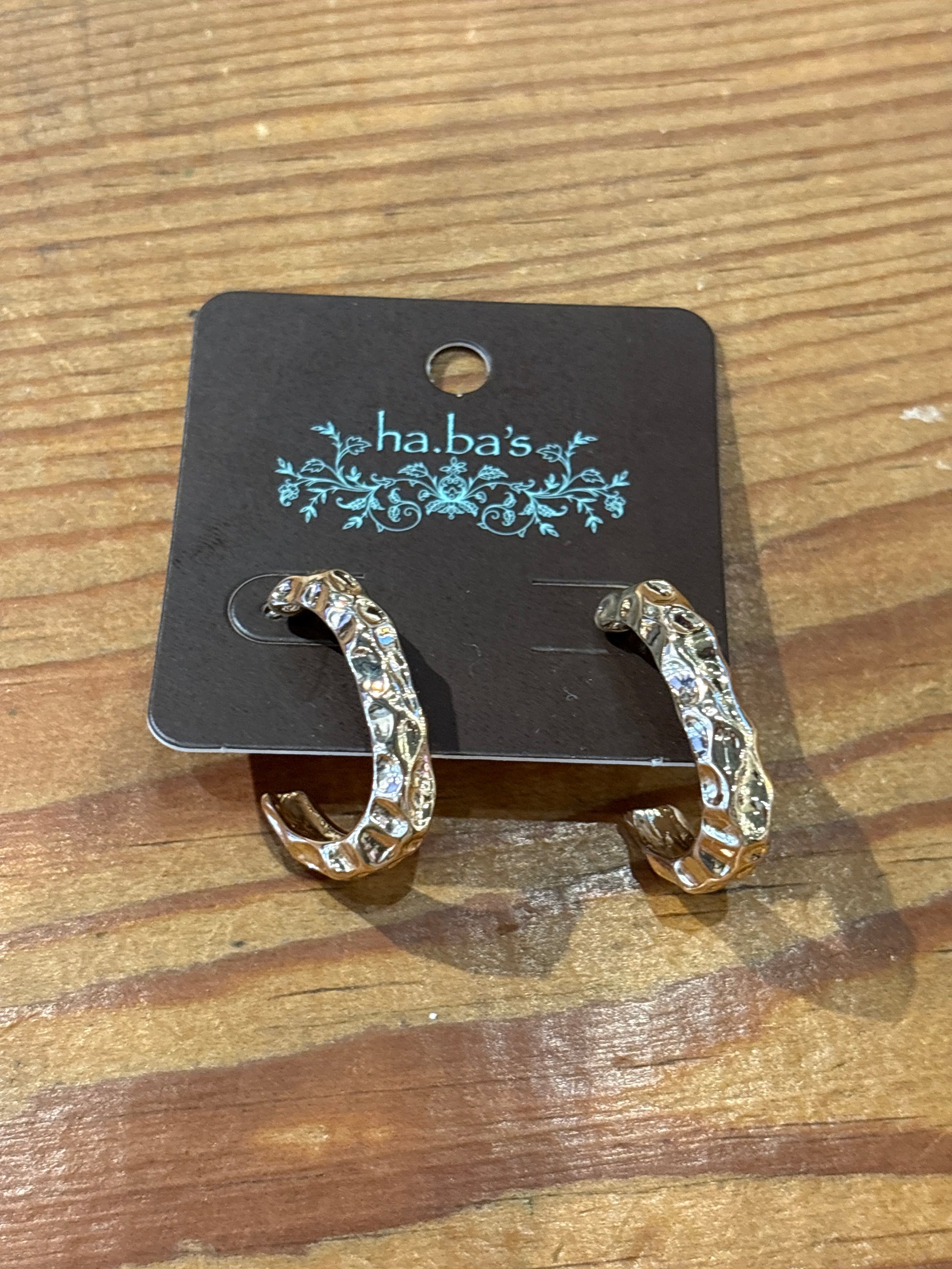 Hammered Oval Hoop Earrings