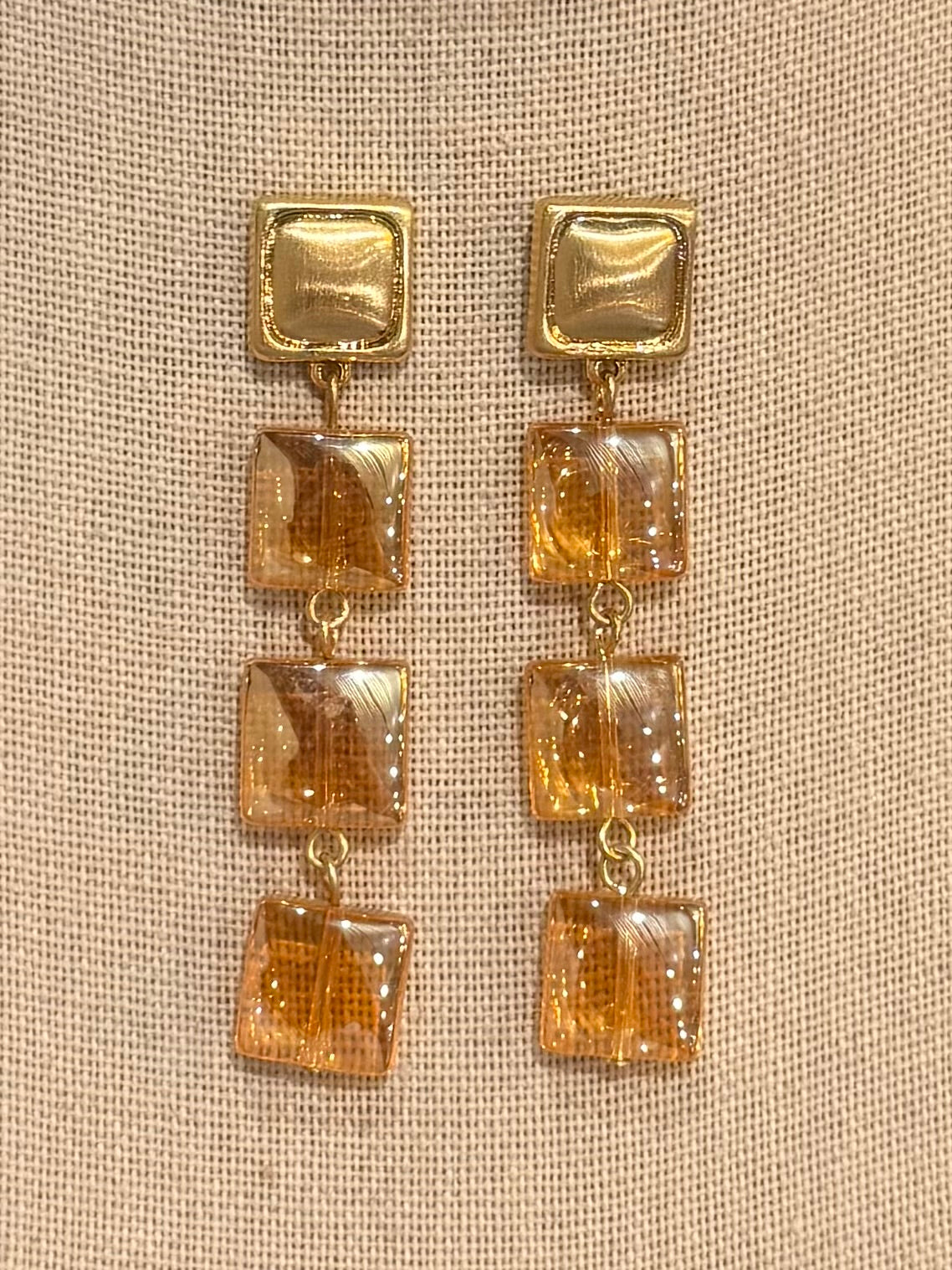 Light Amber Dangle Earrings