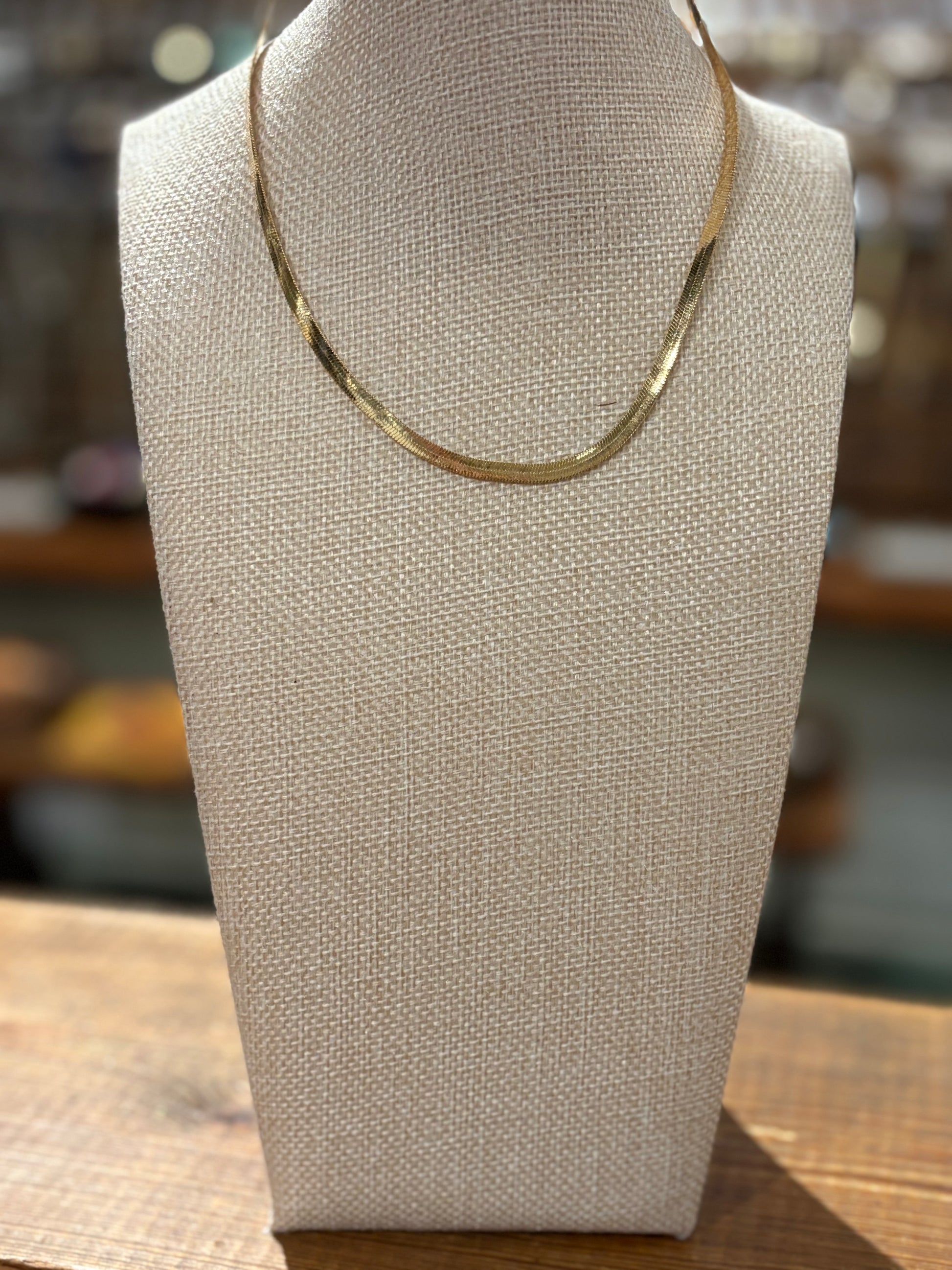 Flat Gold Chain Necklace