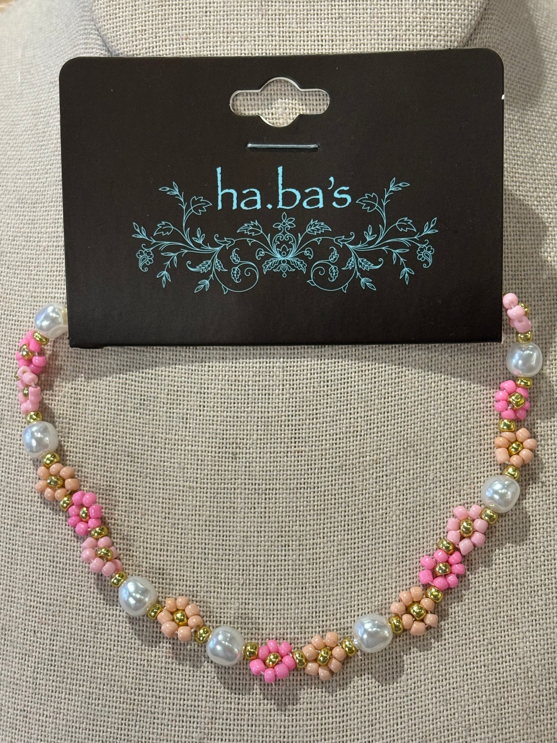 Pink Floral Anklet