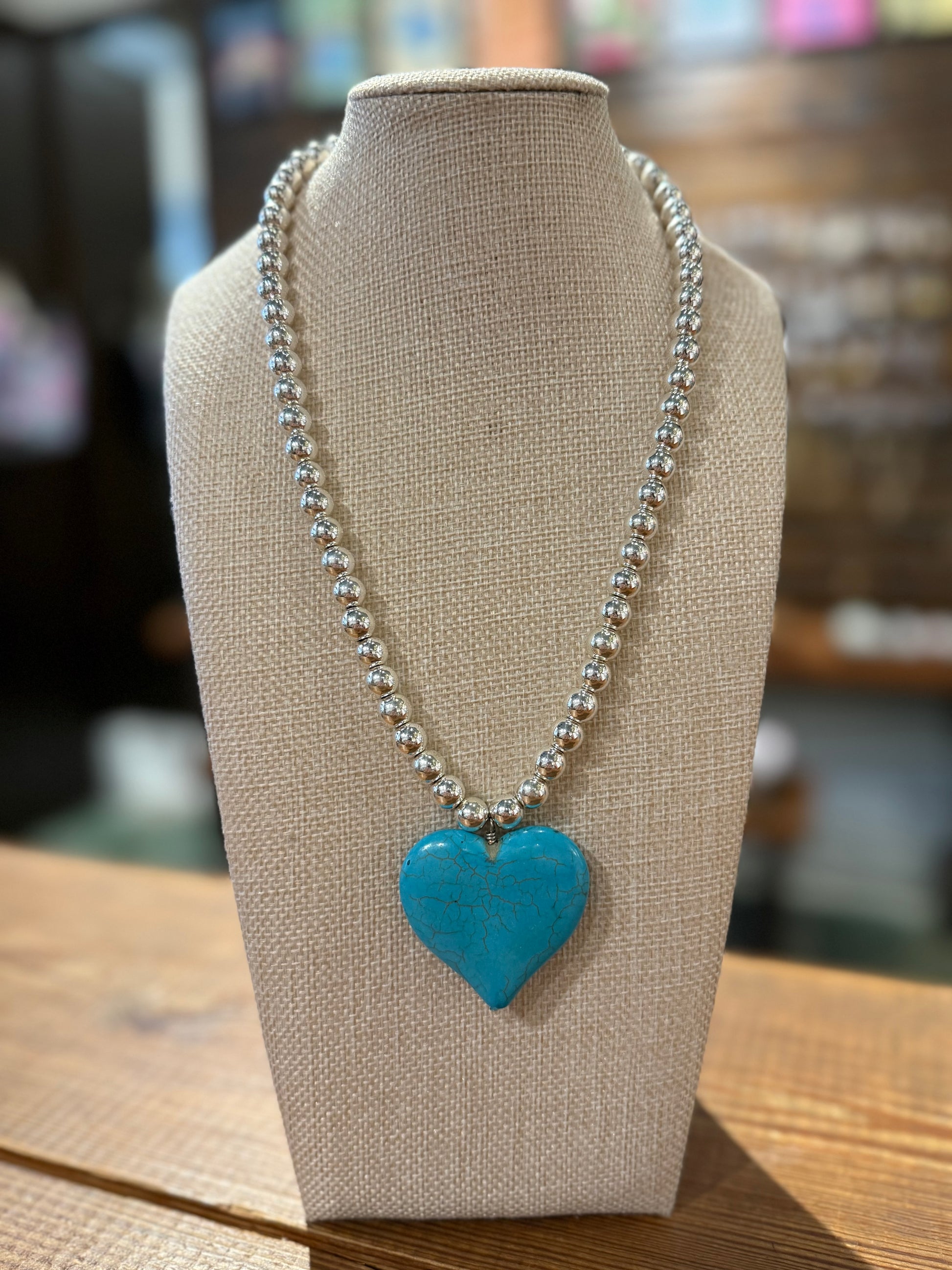 Verve Silver & Turquoise Heart Necklace