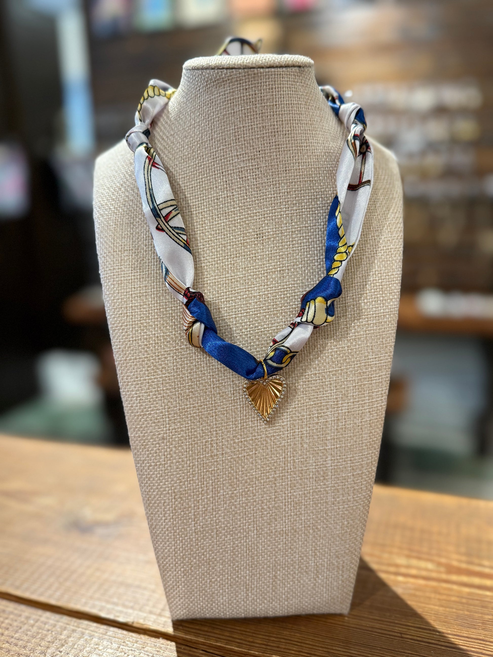 Simply Knotty Scarf Necklace - W+B Heart