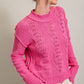 Jacky's Crochet Sweater - Hot Pink