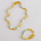 6" Bracelet Raw Honey Amber + Amazonite Halo