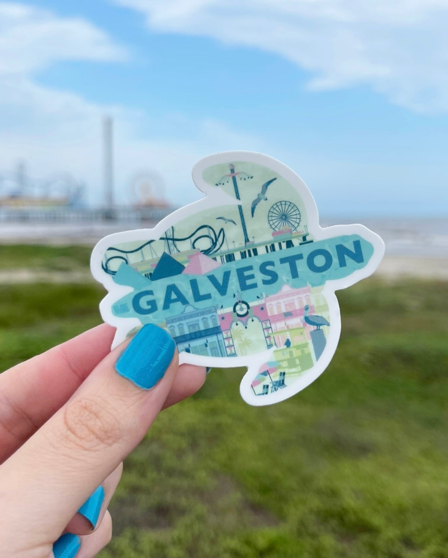 4" Galveston Turtle Sticker