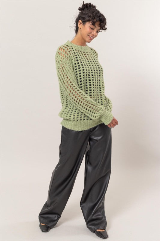 Waffle Knit - Pastel Green