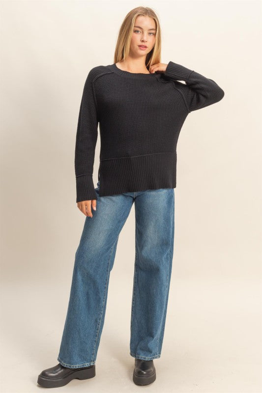 Willow Raglan Knit - Black