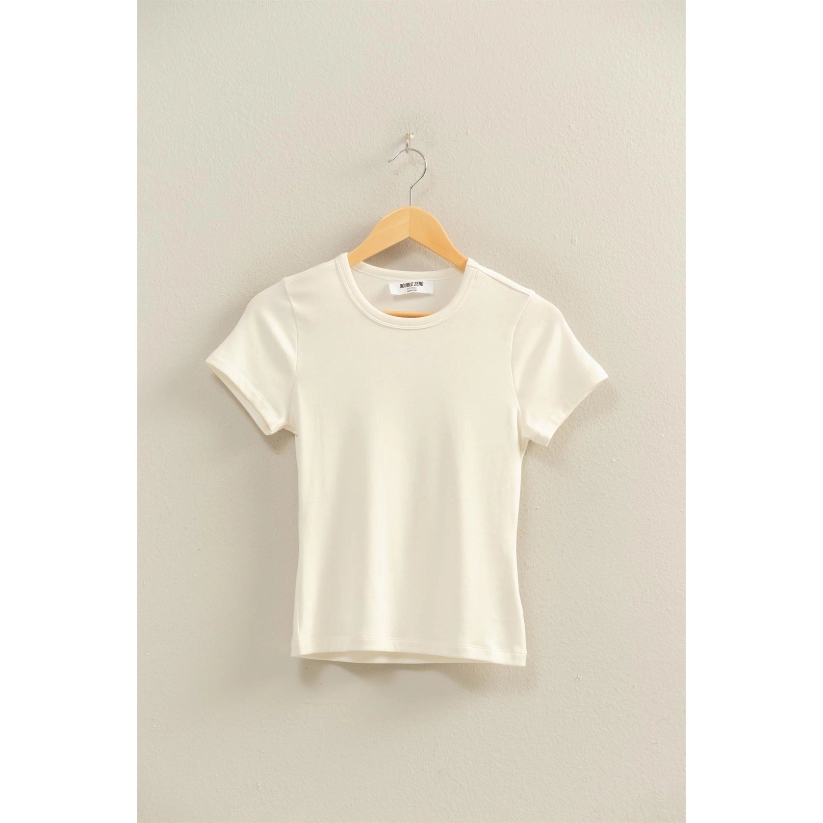 Mineral Washed Crew Neck Top - White