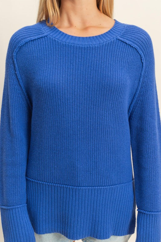 Willow Raglan Knit - Cobalt
