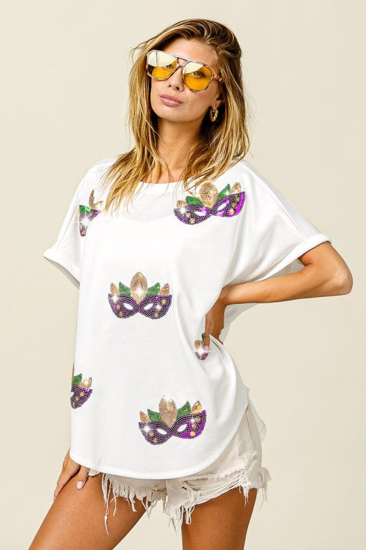 Sequin Mardi Mask Top *PRE-ORDER*
