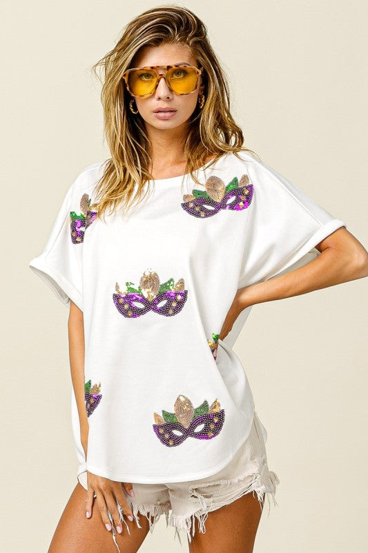 Sequin Mardi Mask Top *PRE-ORDER*