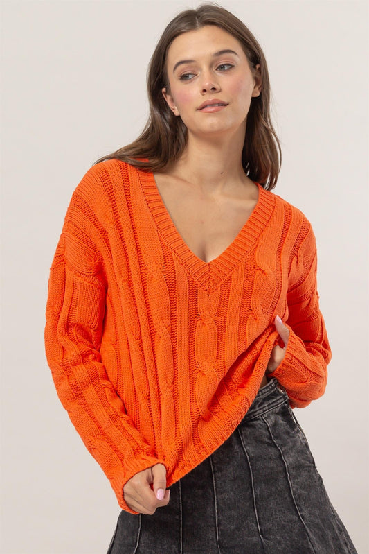 Cable Knit - Orange